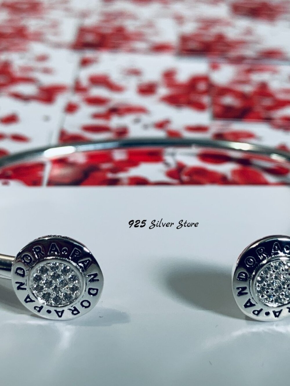 NEW authentic pandora silver open bangle bracelet - Picture 3 of 7